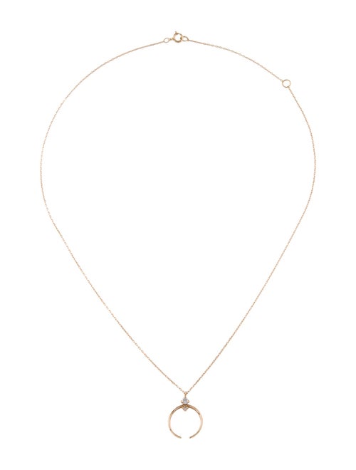 Sophie Ratner 14K Diamond Crescent Pendant Necklace