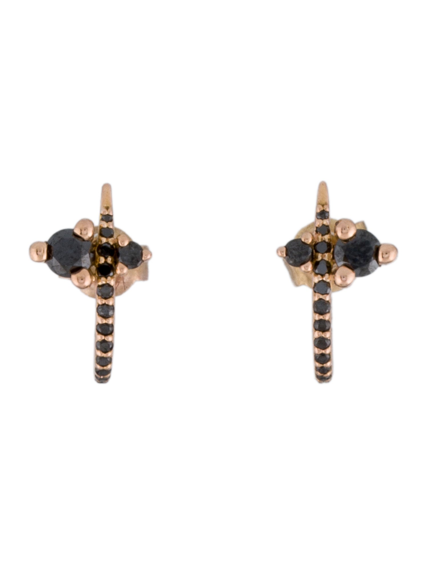 Sophie Ratner 14K Diamond Hooked Stud Earrings