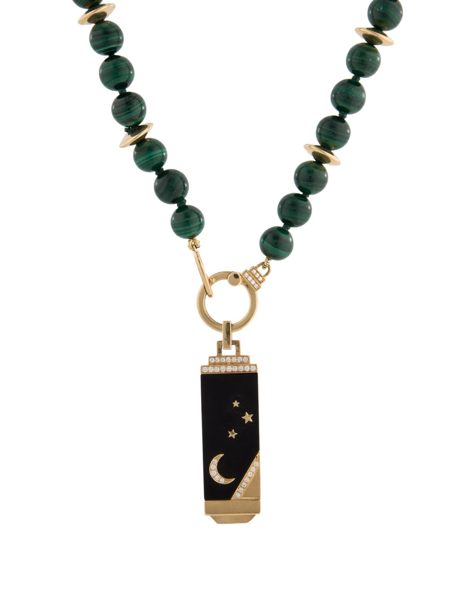 Sorellina 18K Diamond, Malachite & Quartz Celestial Amuleti Tablet Pendant Necklace