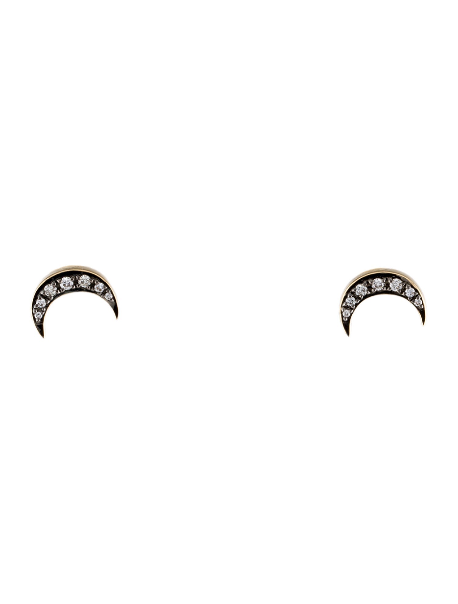Sorellina 18K Diamond Crescent Moon Stud Earrings