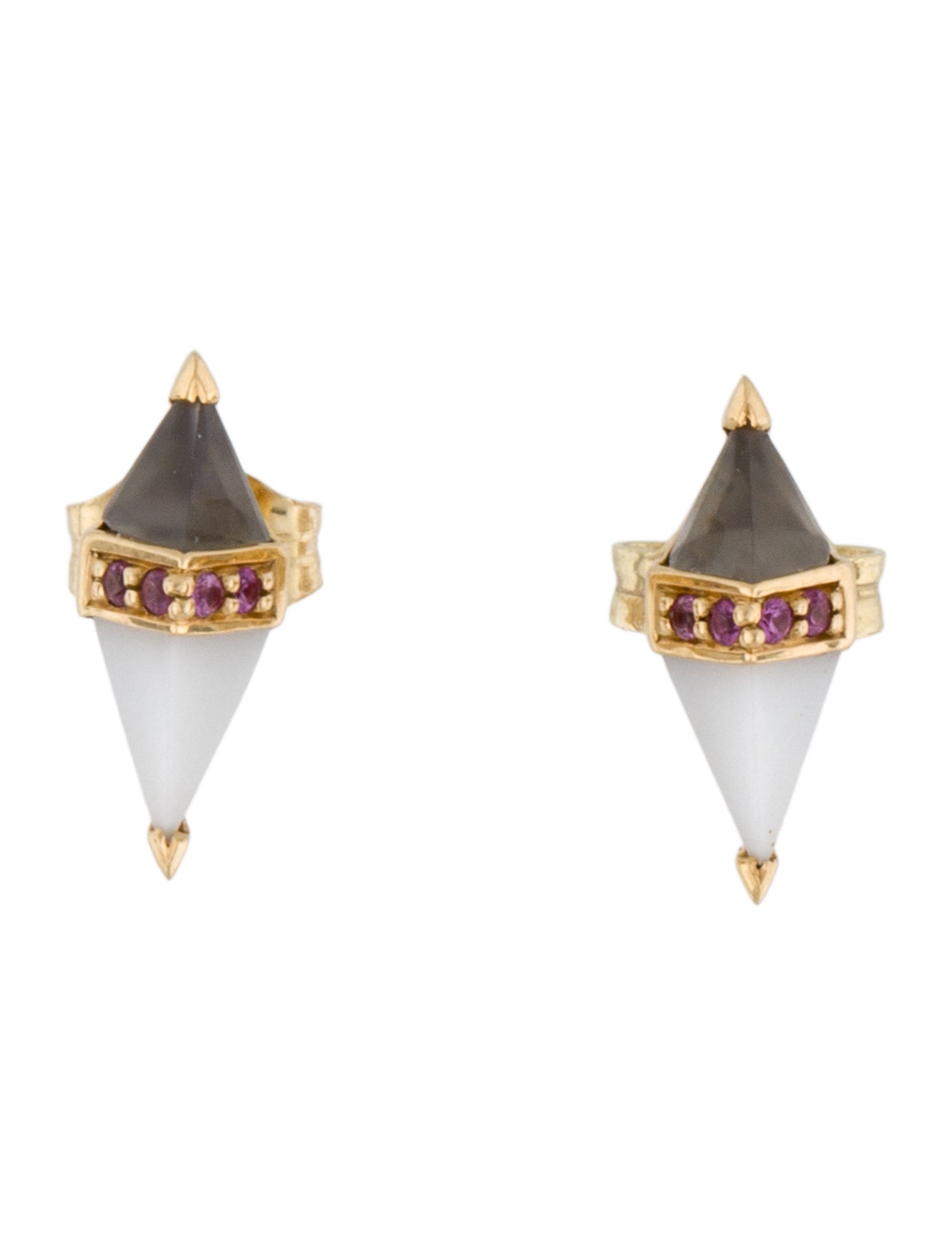 Sorellina 18K Opal, Moonstone & Sapphire Stud Earrings