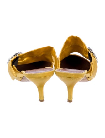 Malone Souliers Silk Crystal Embellishments Mules