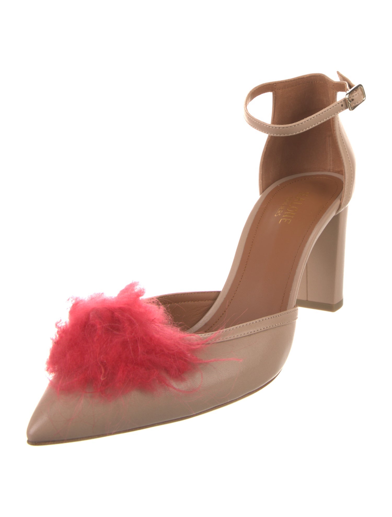 Malone Souliers Leather Floral Print D'Orsay Pumps