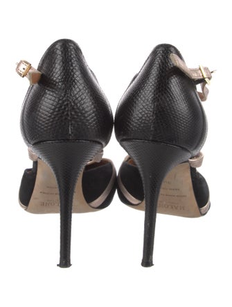 Malone Souliers Suede Colorblock Pattern Slingback Pumps