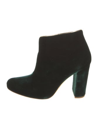 Malone Souliers Velvet Leather Trim Embellishment Boots