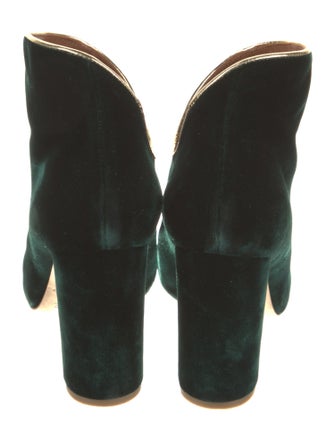 Malone Souliers Velvet Leather Trim Embellishment Boots