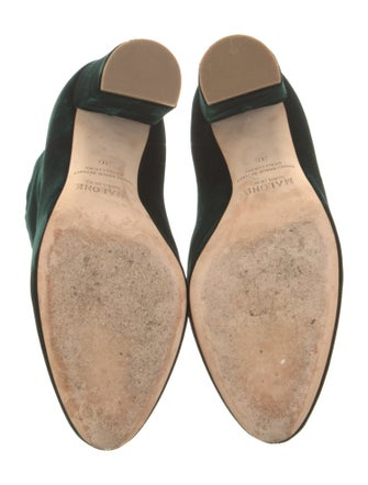 Malone Souliers Velvet Leather Trim Embellishment Boots