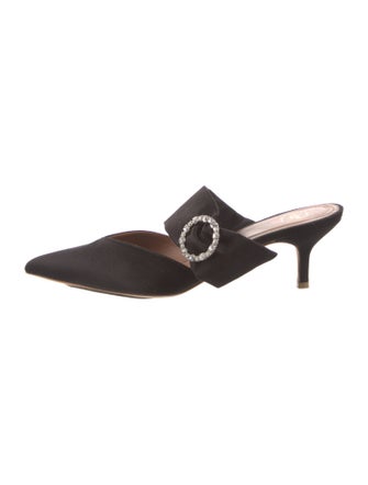 Malone Souliers Satin Crystal Embellishments Mules