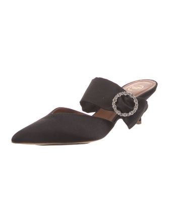 Malone Souliers Satin Crystal Embellishments Mules