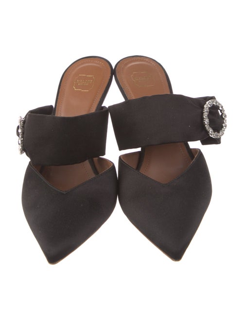 Malone Souliers Satin Crystal Embellishments Mules