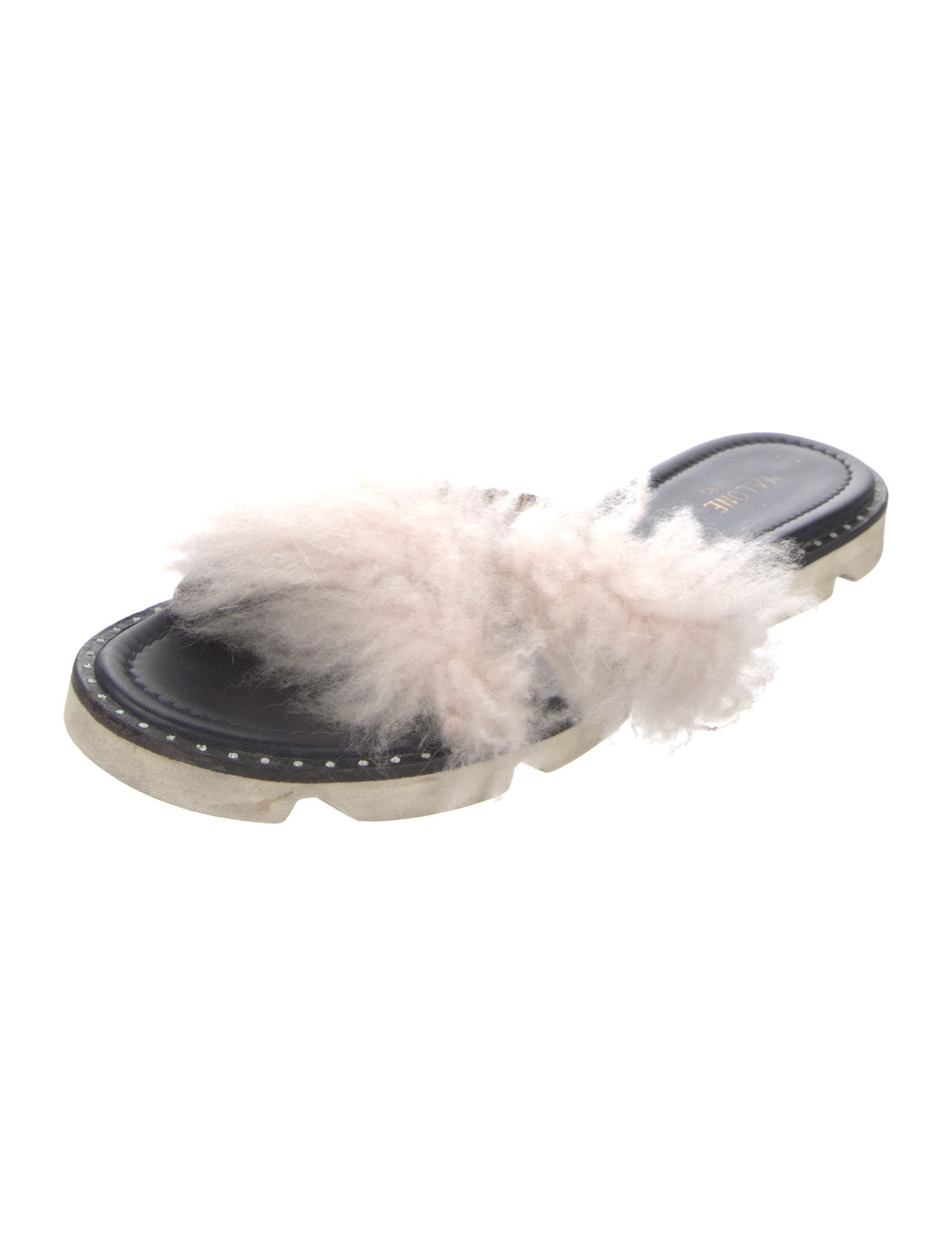 Malone Souliers Faux Fur Trim Slides