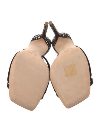 Malone Souliers Suede Crystal Embellishments Slides