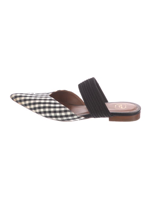 Malone Souliers Canvas Plaid Print Mules