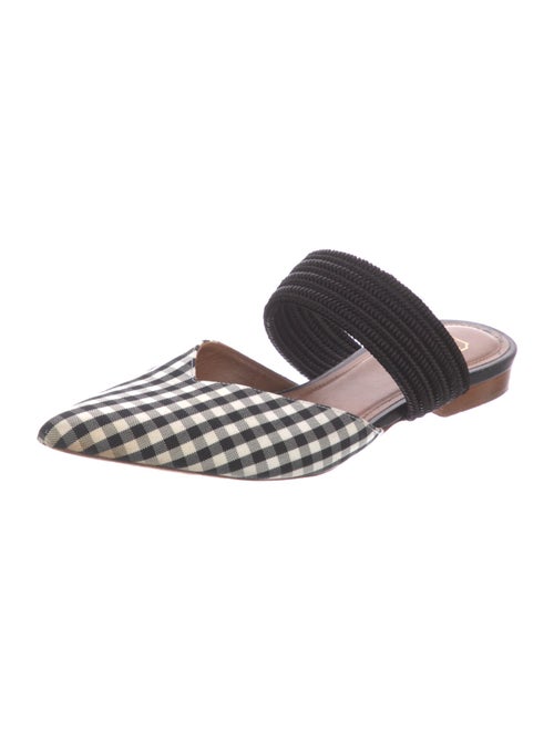 Malone Souliers Canvas Plaid Print Mules