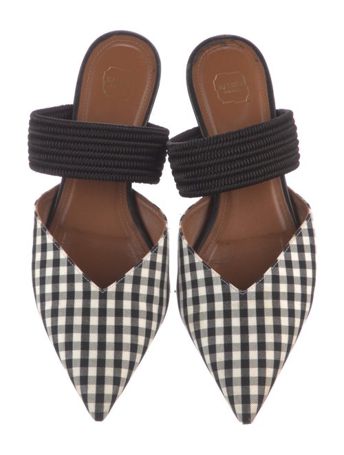 Malone Souliers Canvas Plaid Print Mules