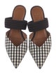 Malone Souliers Canvas Plaid Print Mules