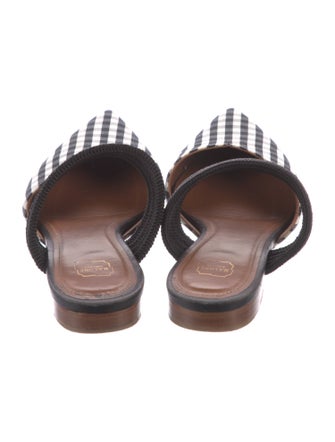 Malone Souliers Canvas Plaid Print Mules