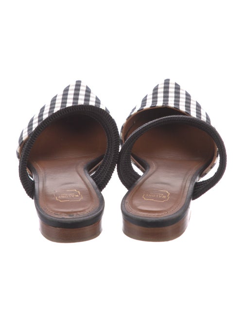 Malone Souliers Canvas Plaid Print Mules