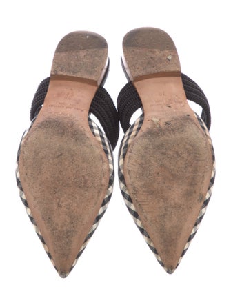 Malone Souliers Canvas Plaid Print Mules