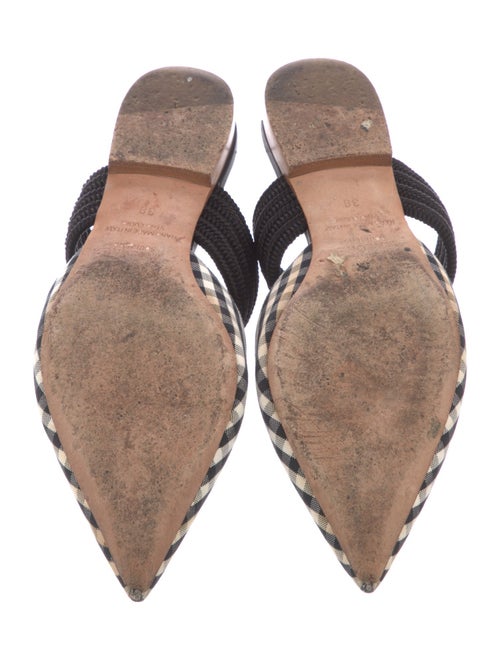 Malone Souliers Canvas Plaid Print Mules