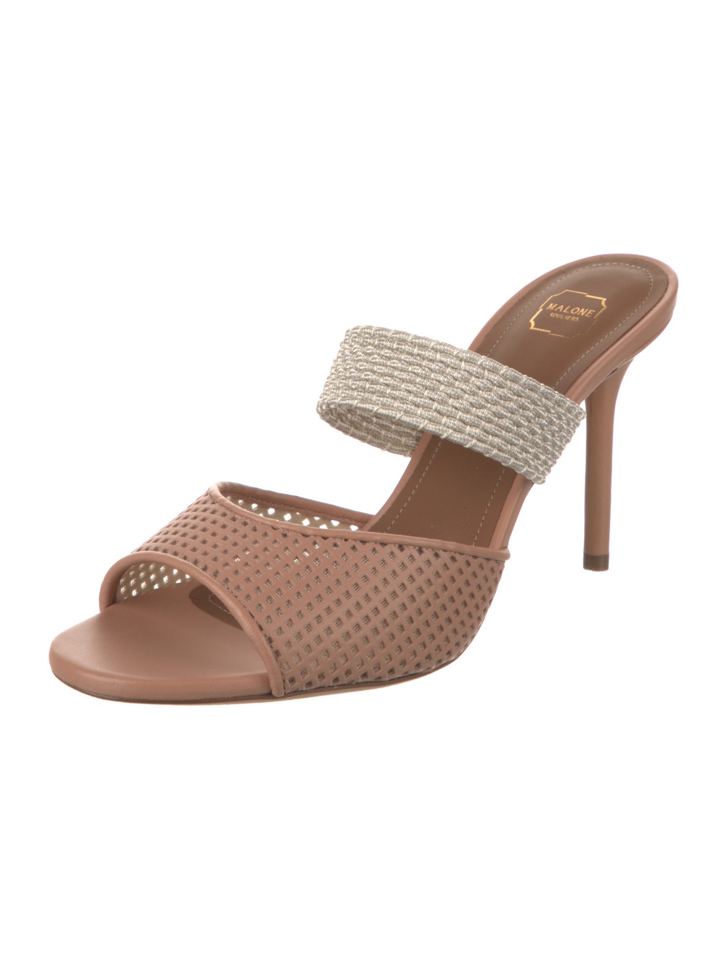 Malone Souliers Leather Colorblock Pattern Slides