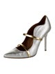 Malone Souliers Leather Colorblock Pattern T-Strap Pumps
