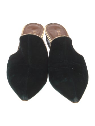 Malone Souliers Velvet Leather Trim Embellishment Mules