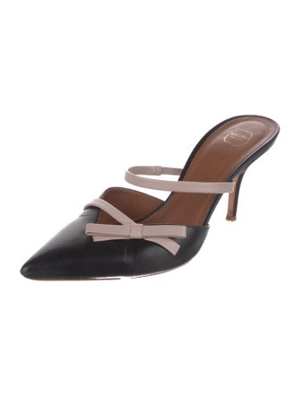 Malone Souliers Leather Bow Accents Slides