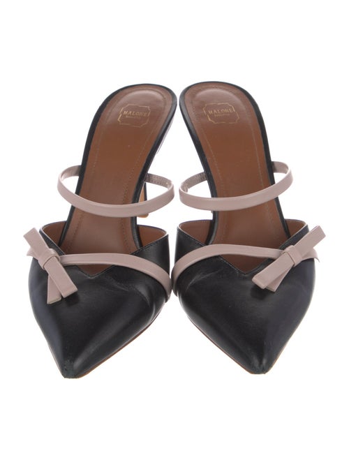 Malone Souliers Leather Bow Accents Slides