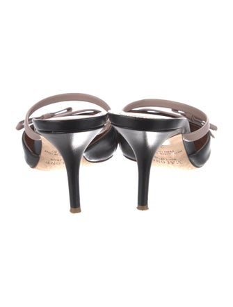 Malone Souliers Leather Bow Accents Slides