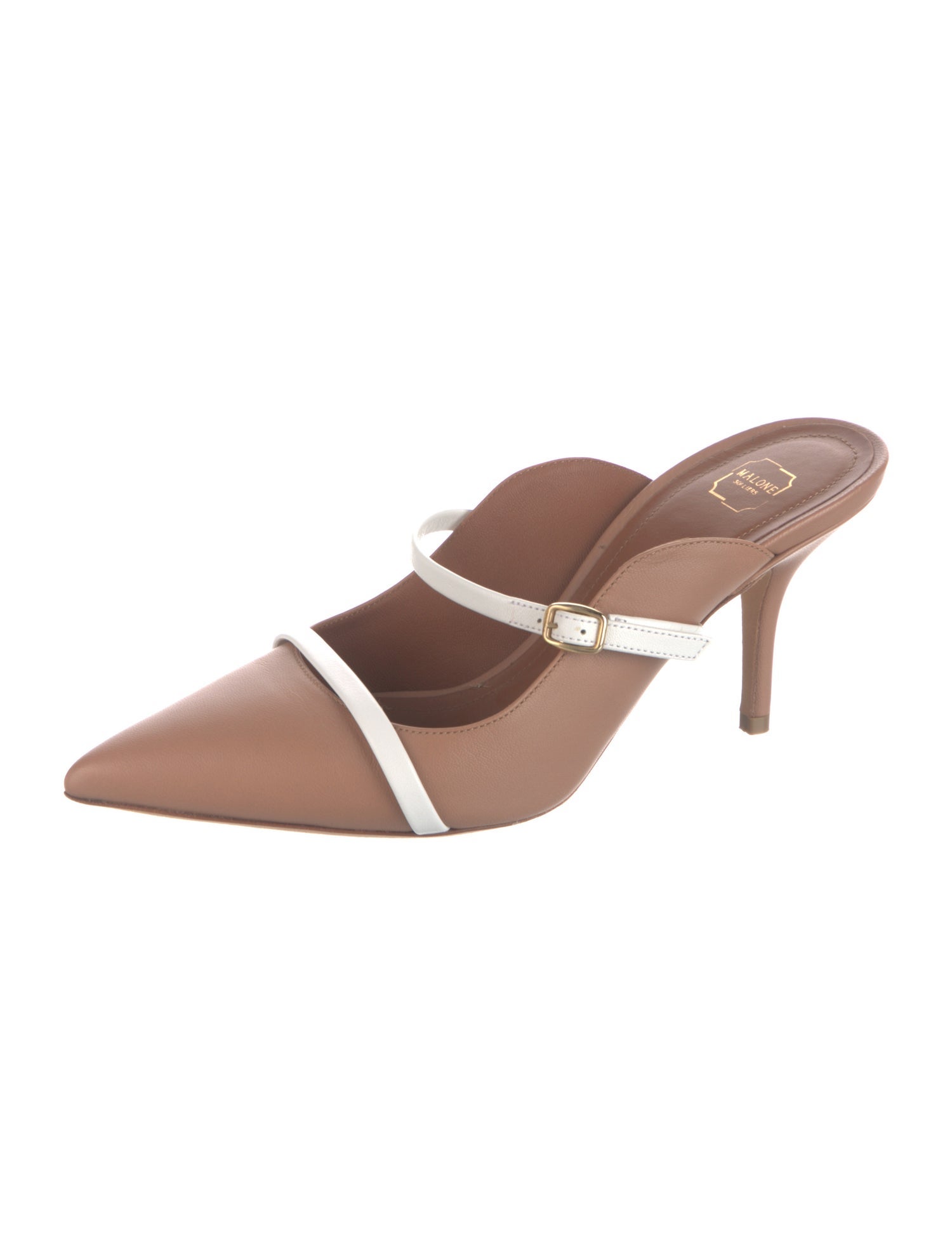 Malone Souliers Leather Colorblock Pattern Mules