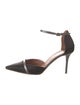 Malone Souliers Suede Leather Trim Embellishment D'Orsay Pumps