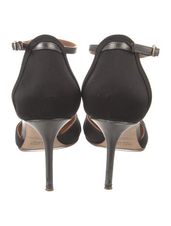 Malone Souliers Suede Leather Trim Embellishment D'Orsay Pumps