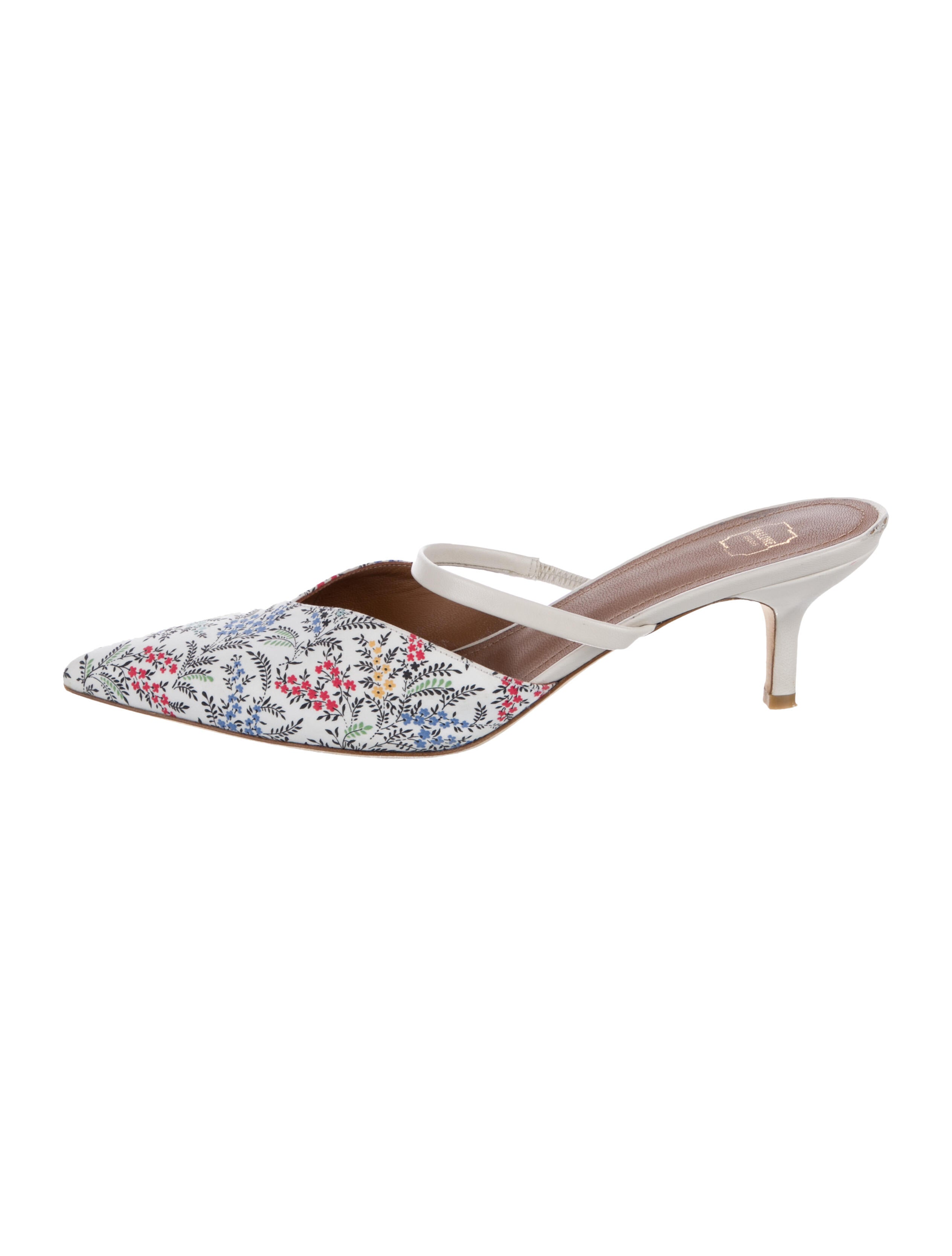 Malone Souliers Leather Floral Print Mules