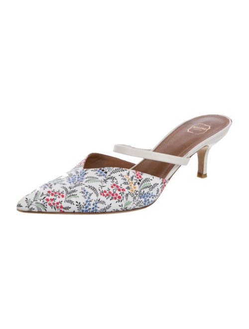 Malone Souliers Leather Floral Print Mules