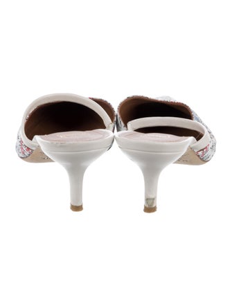 Malone Souliers Leather Floral Print Mules