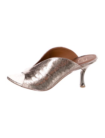 Malone Souliers Embossed Leather Slides