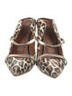 Malone Souliers Leather Animal Print Mules