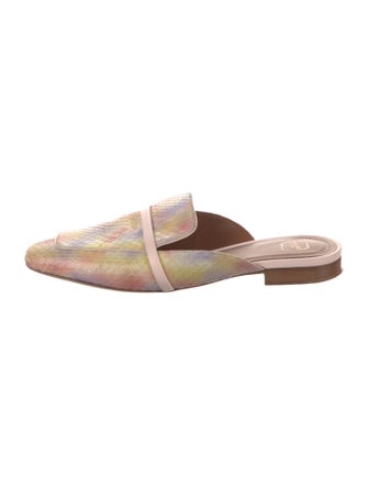 Malone Souliers Leather Floral Print Mules
