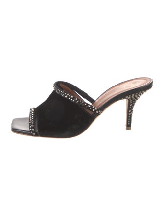 Malone Souliers Velvet Crystal Embellishments Slides