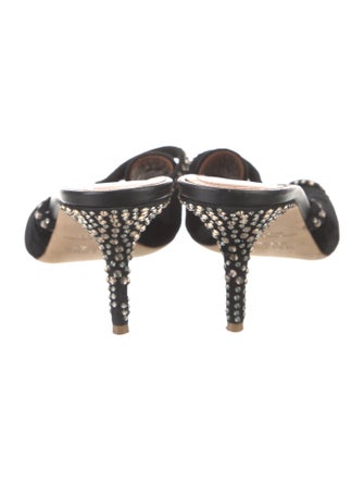 Malone Souliers Velvet Crystal Embellishments Slides