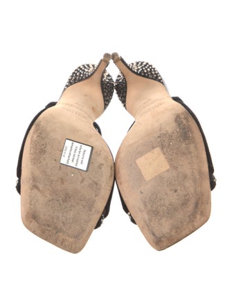 Malone Souliers Velvet Crystal Embellishments Slides