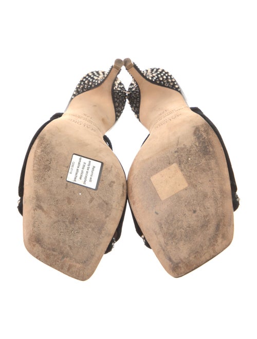 Malone Souliers Velvet Crystal Embellishments Slides