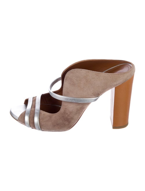 Malone Souliers Suede Leather Trim Embellishment Slides