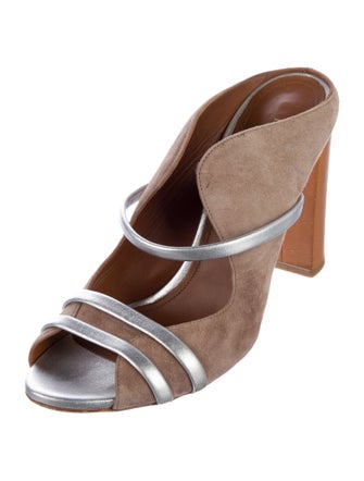 Malone Souliers Suede Leather Trim Embellishment Slides