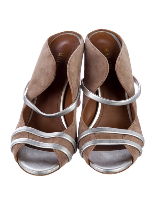 Malone Souliers Suede Leather Trim Embellishment Slides