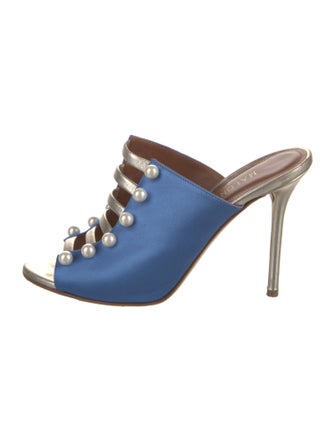 Malone Souliers Satin Beaded Accents Slides