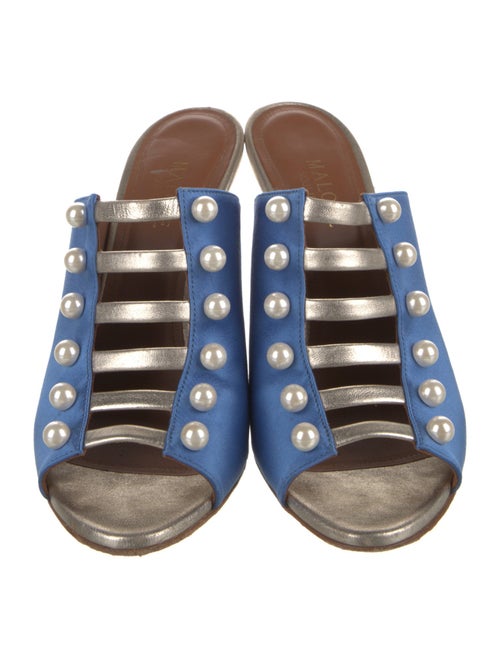 Malone Souliers Satin Beaded Accents Slides