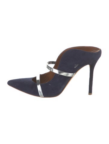 Malone Souliers Pumps Suede Leather Trim Embellishment Mules IT 35.5 | 5.5