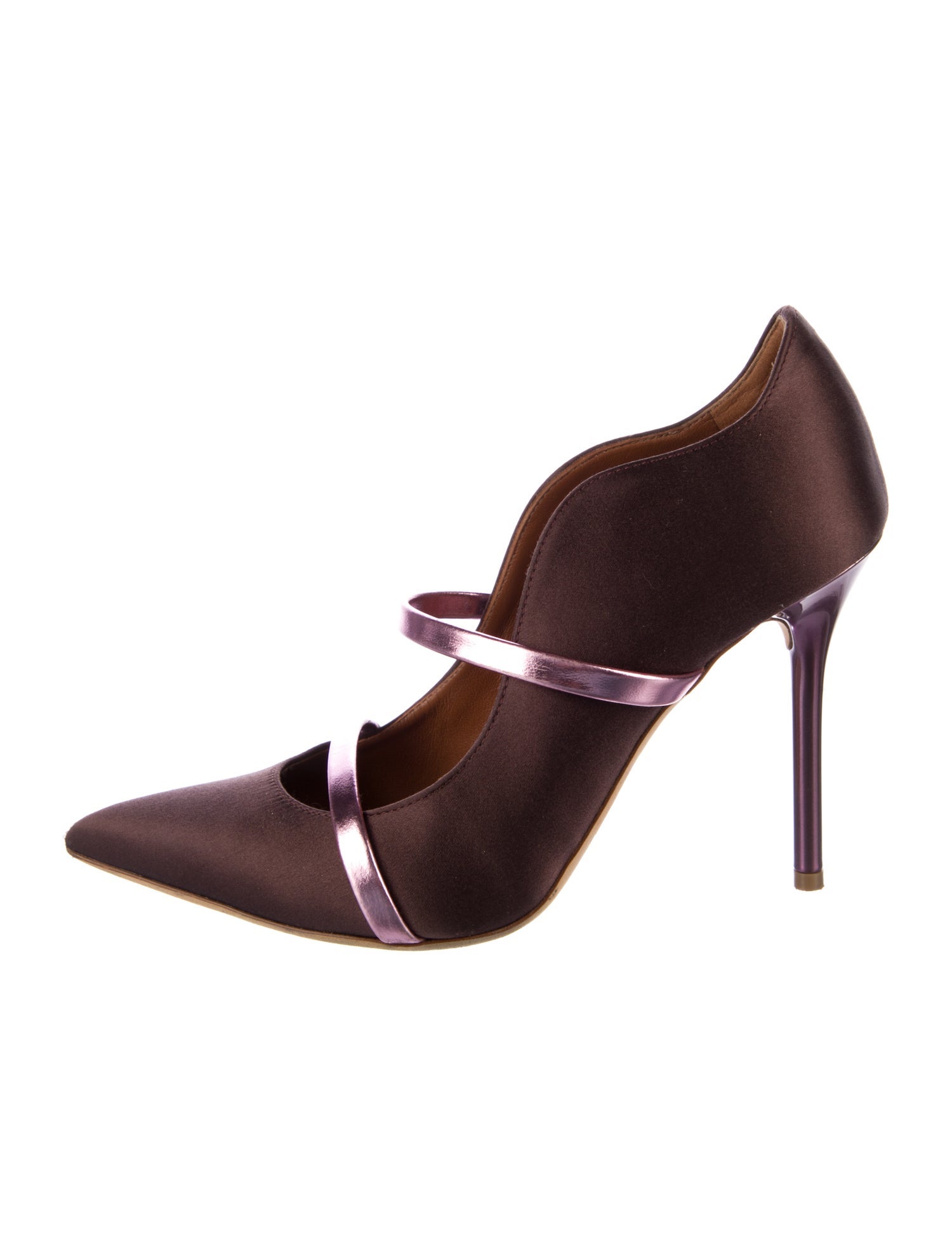 Malone Souliers Satin T-Strap Pumps